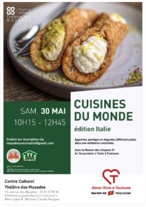 SOUVENIR!: CUISINE DU MONDE– SPÉCIAL ITALIE Sam. 30 mai