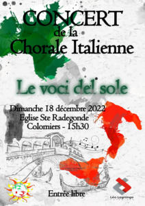 LE VOCI DEL SOLE: Concert de Noël de la Chorale Italienne