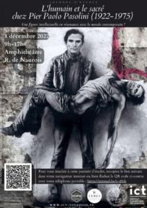 Pasolini : le 8 Décembre Journée d'études "L'humain et le sacré chez Pier Paolo Pasolini (1922-1975 "